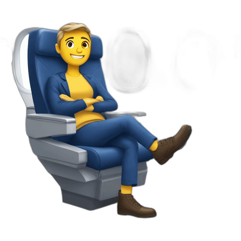 person sitting in a Ryanair Airplane seat emoji