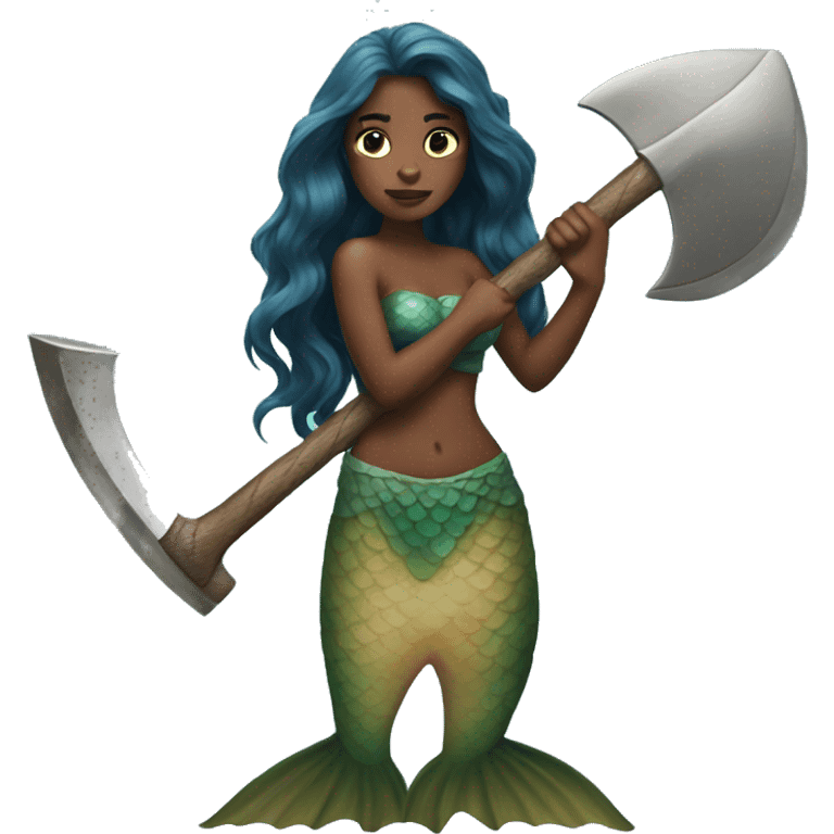 mermaid with an axe emoji