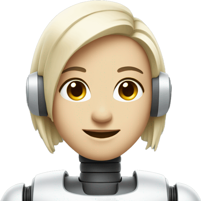 female robot assistant, smiling face only emoji