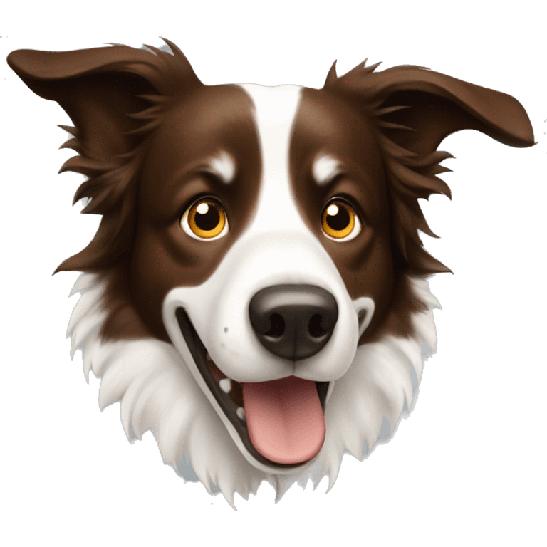 Brown border collie surging  emoji