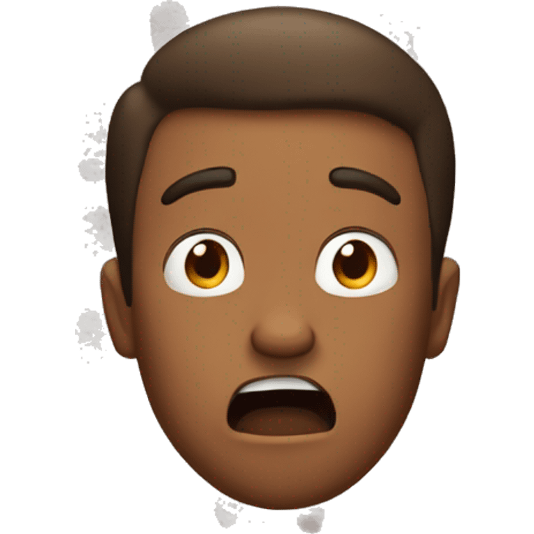 Brown guy making a shocked face with hands up  emoji