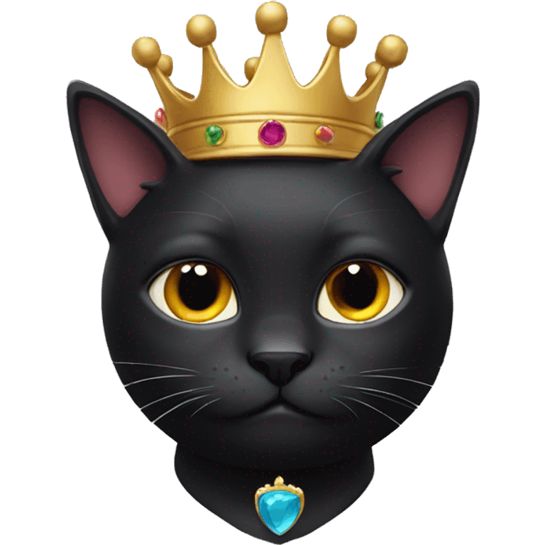 black cat with crown emoji