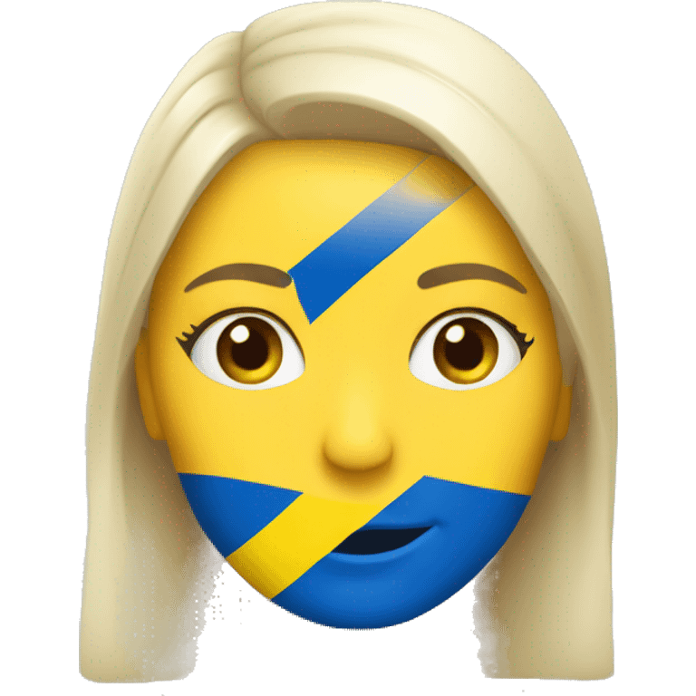 Frau mit ukrainischer Flagge emoji