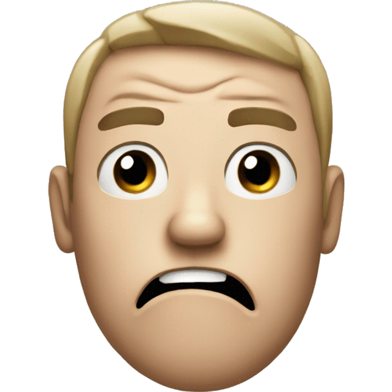 Create a regular iPhone emoji with a frustrated face  emoji