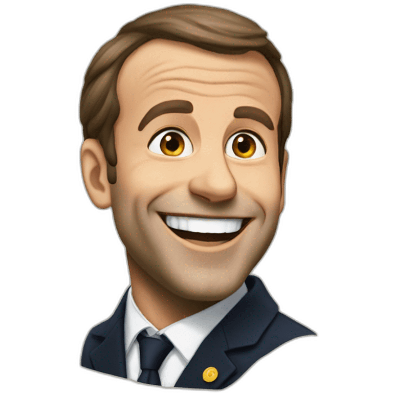 Macron pleure de rire  emoji