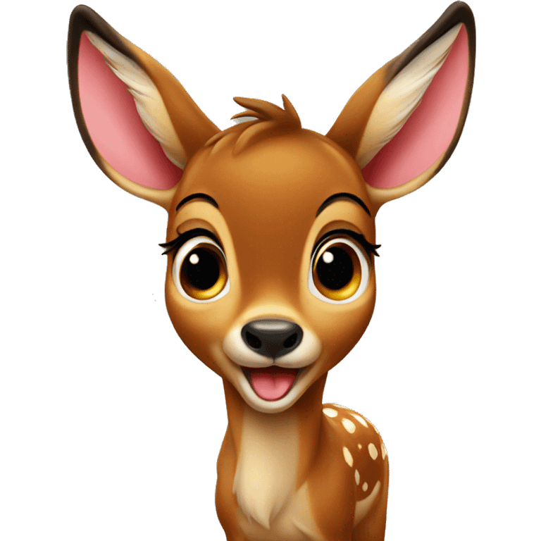 bambi showing tongue emoji