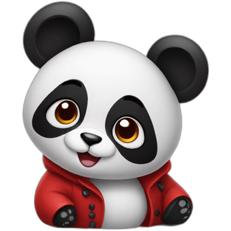 Panda in a red coat emoji