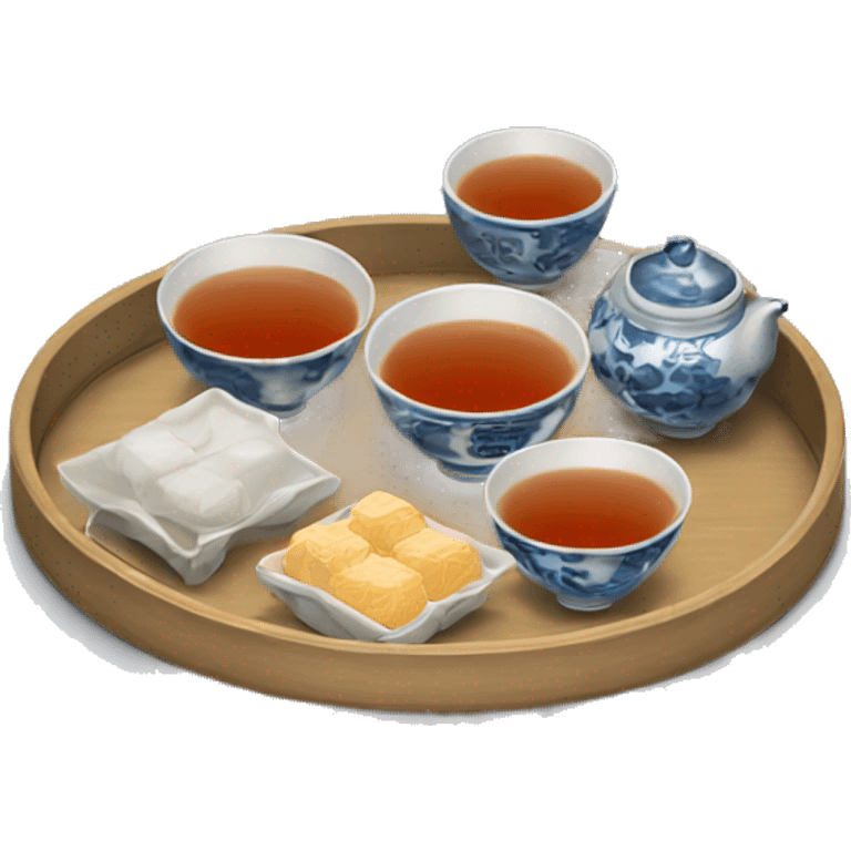 chinese tray with tea emoji