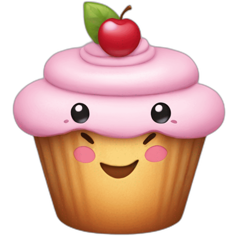 Happy cupcake emoji