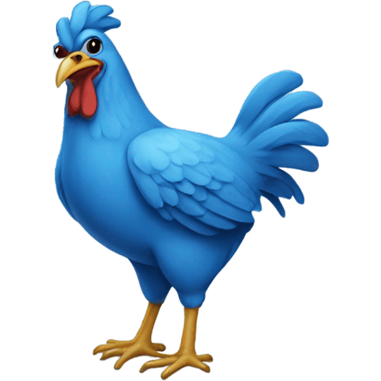 A blue chicken emoji