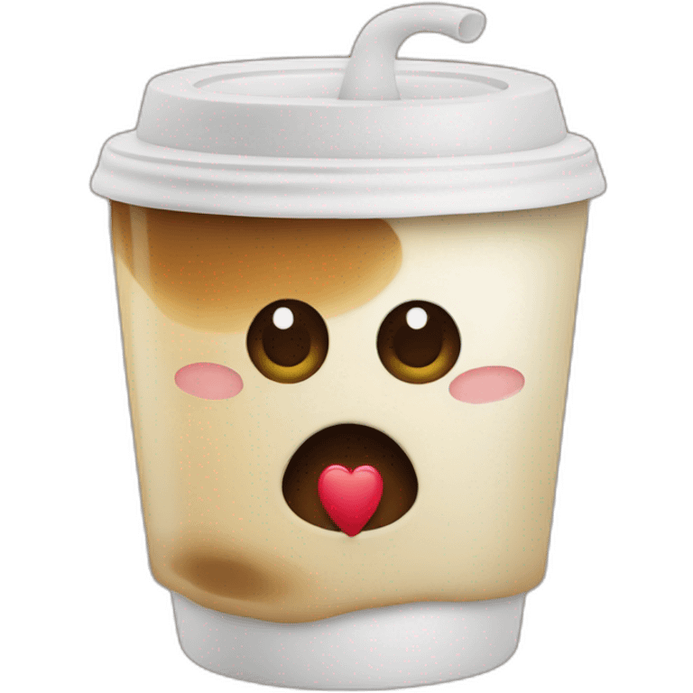 blob with heart eyes holding a coffee emoji