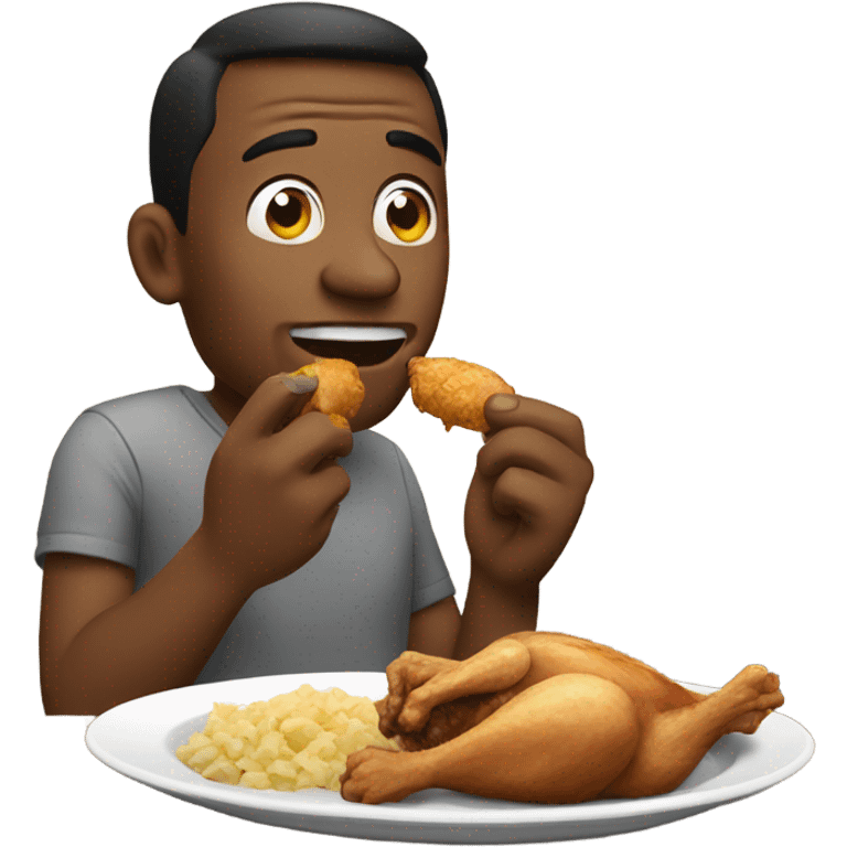 man eating chicken emoji