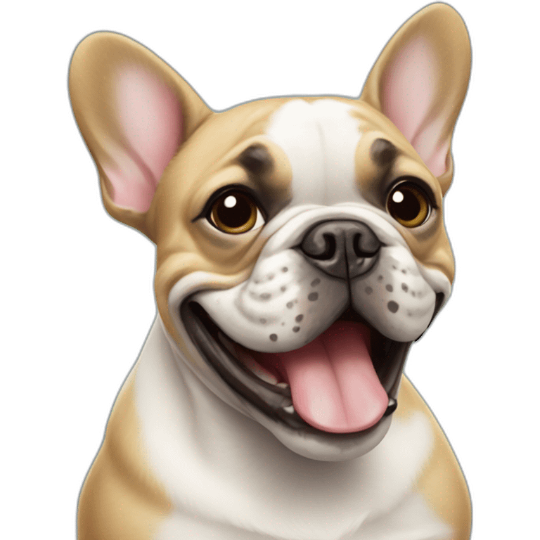 Happy French bulldog emoji