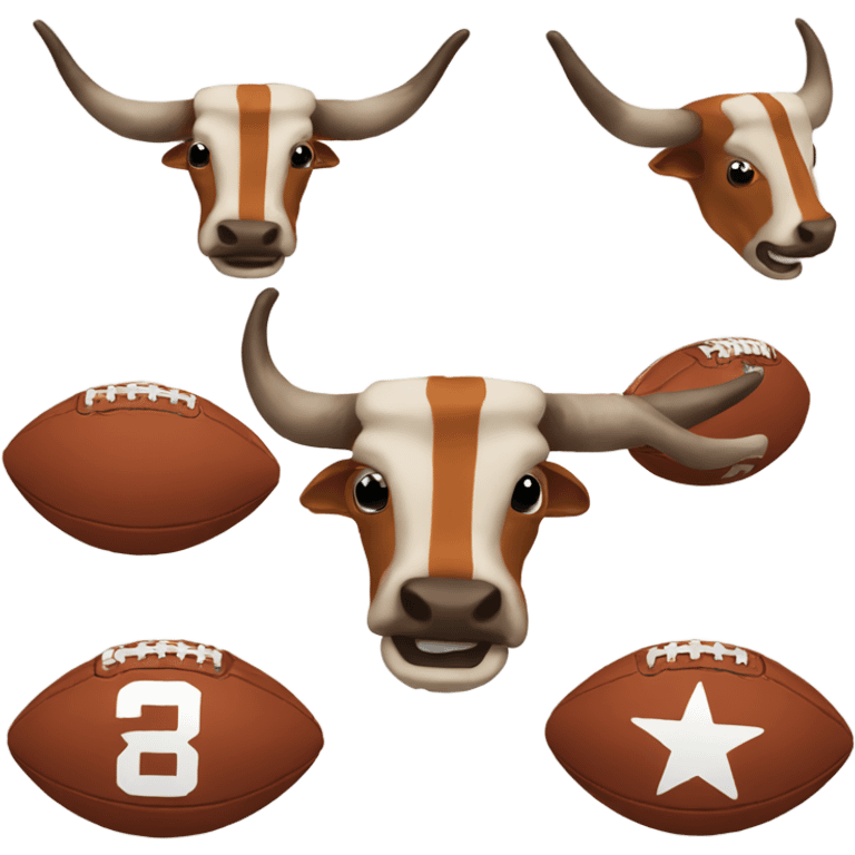 Longhorn mascot beevo playing football emoji