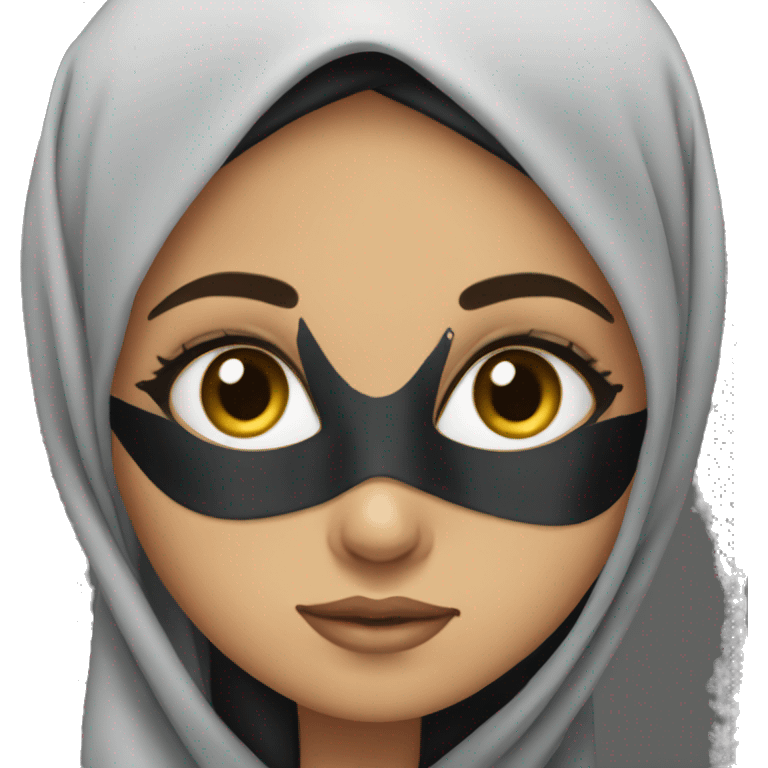 Arab Girl With black hijab With make up and Long lashes  emoji