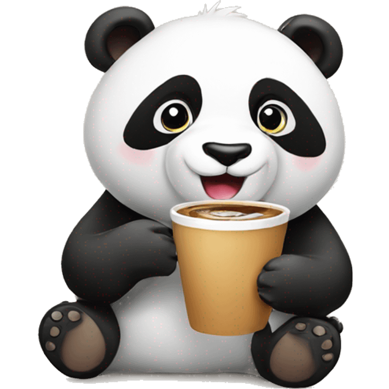 Panda whith coffe emoji