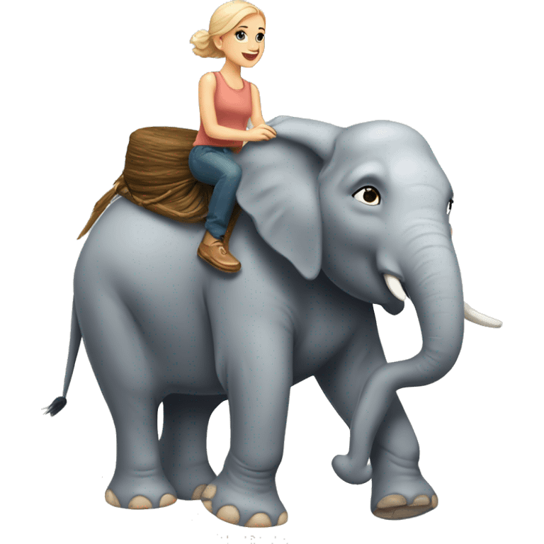 👩‍🦯         🐘       the white girl riding the elephant emoji