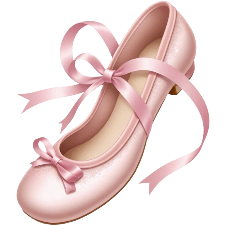 Pale pink ballet shoe ribbons, trailing stardust emoji