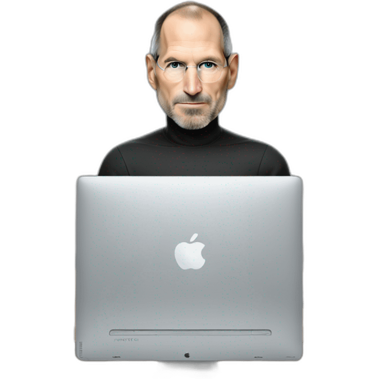 steve jobs using a mac computer emoji