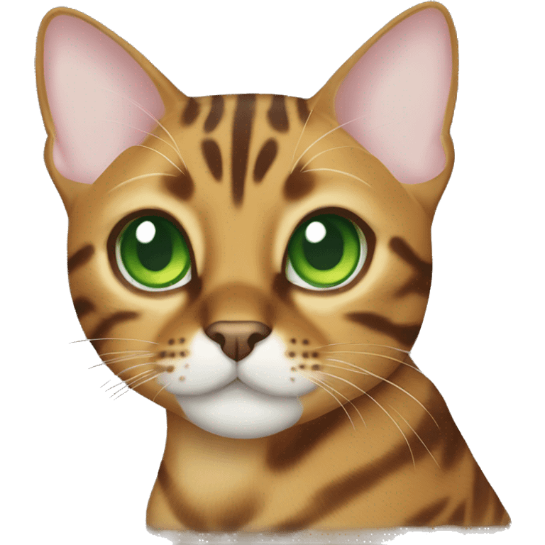 Bengal cat with green eyes emoji