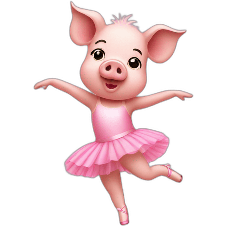 pig wearing a ballerina tutu and dancing emoji