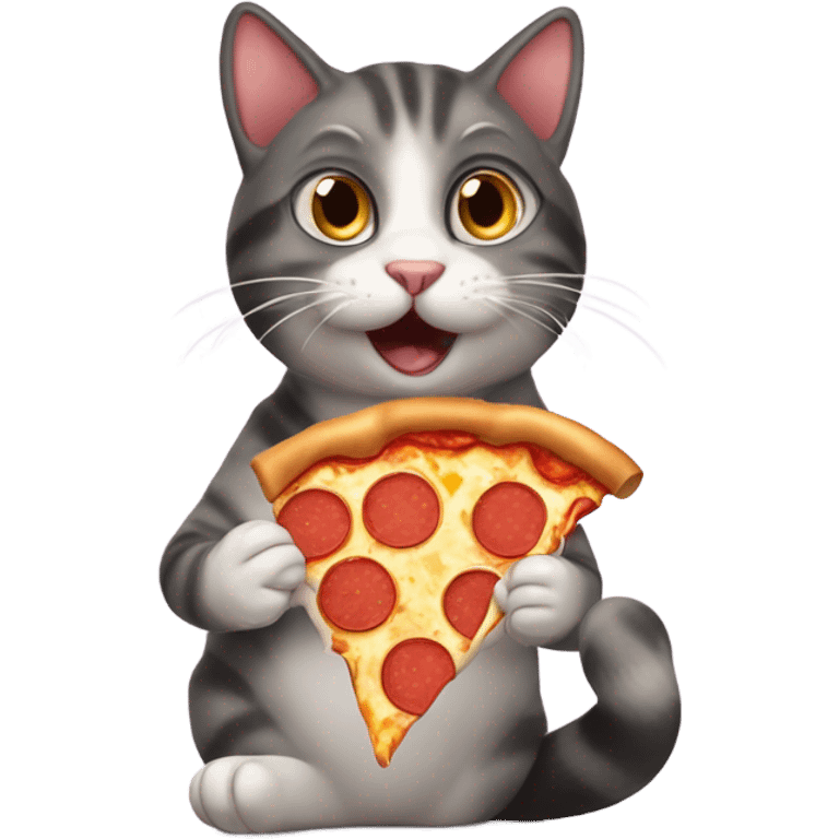 cat eating pizza  emoji