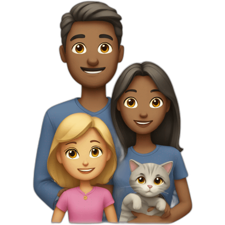 Family of 4with cat emoji