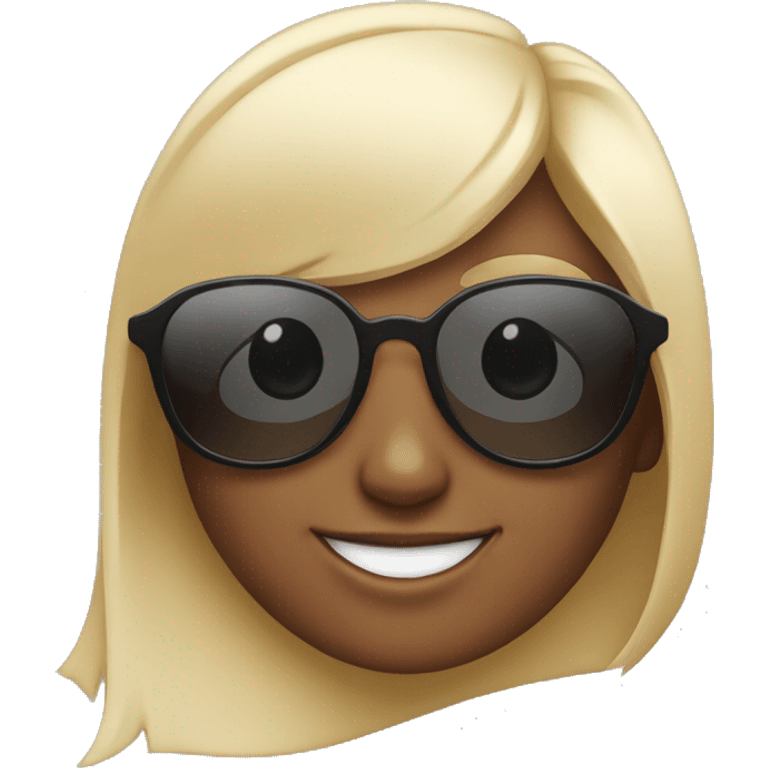 Generate an emoji of a Girl with sunglass and smiling  emoji