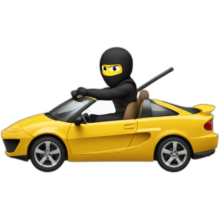 Ninja driving a car emoji