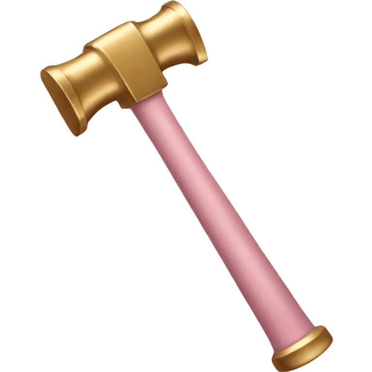 Light Pink and gold hammer emoji