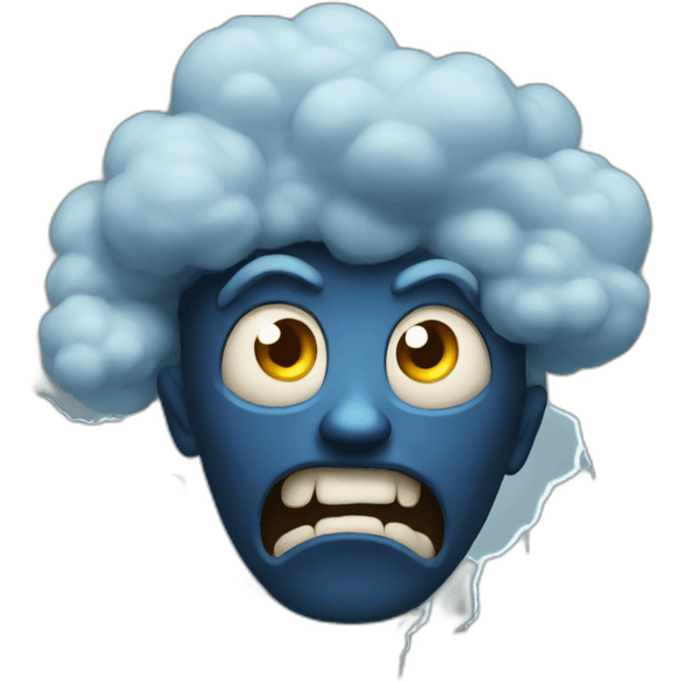 Scary cartoon storm emoji