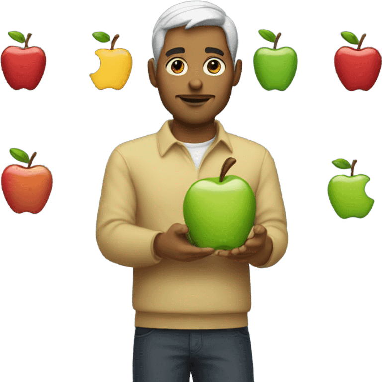 Man with a totally apple set up  emoji