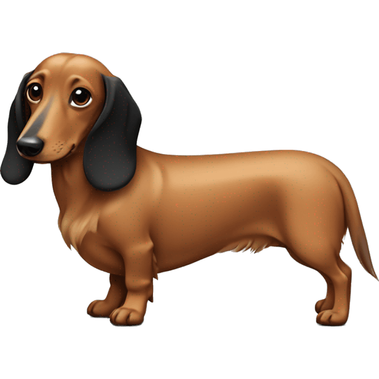 fawn and black long haired dachshund emoji