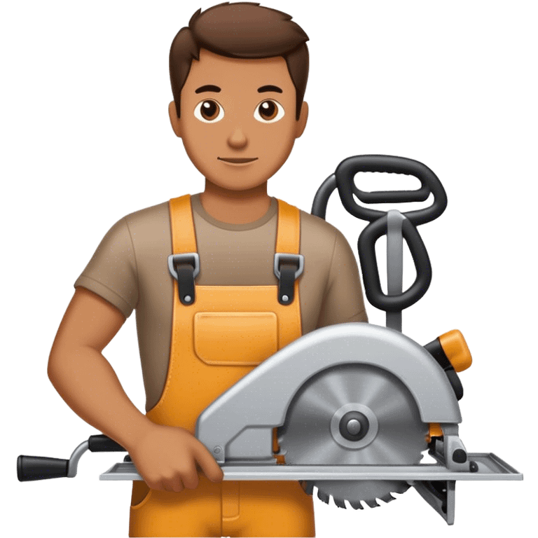 man holding a tracksaw emoji