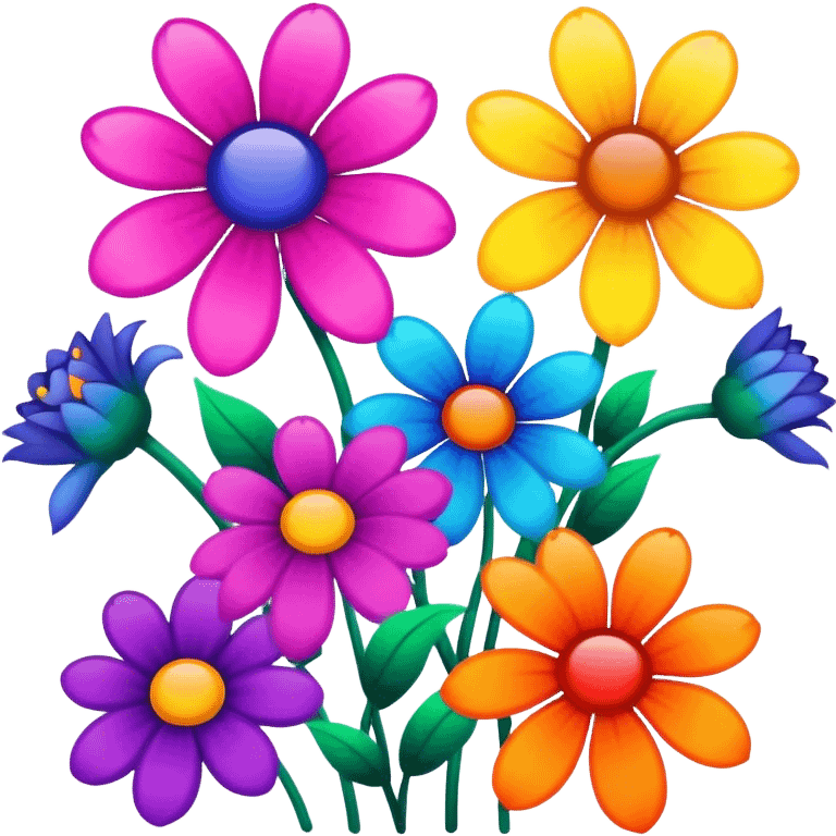 Psychedelic colored, flower power emoji