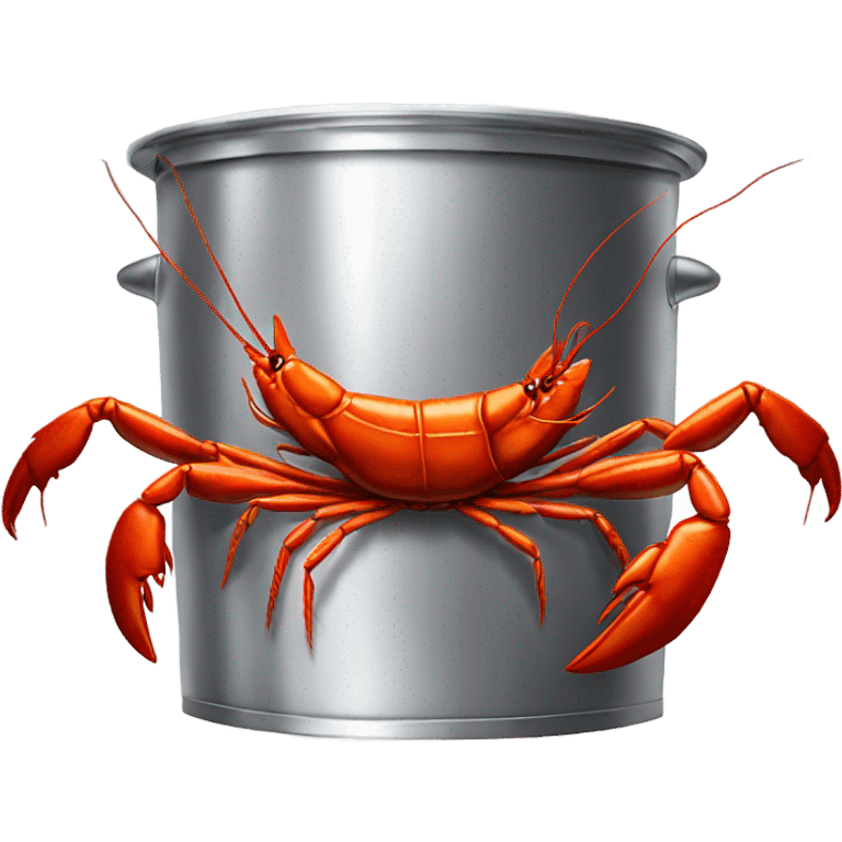 Crawfish in big silver pot emoji