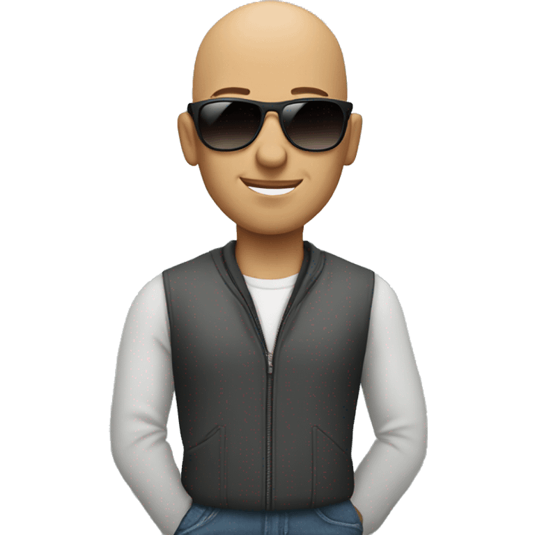  Cool bald tech guy wearing sunglasses emoji