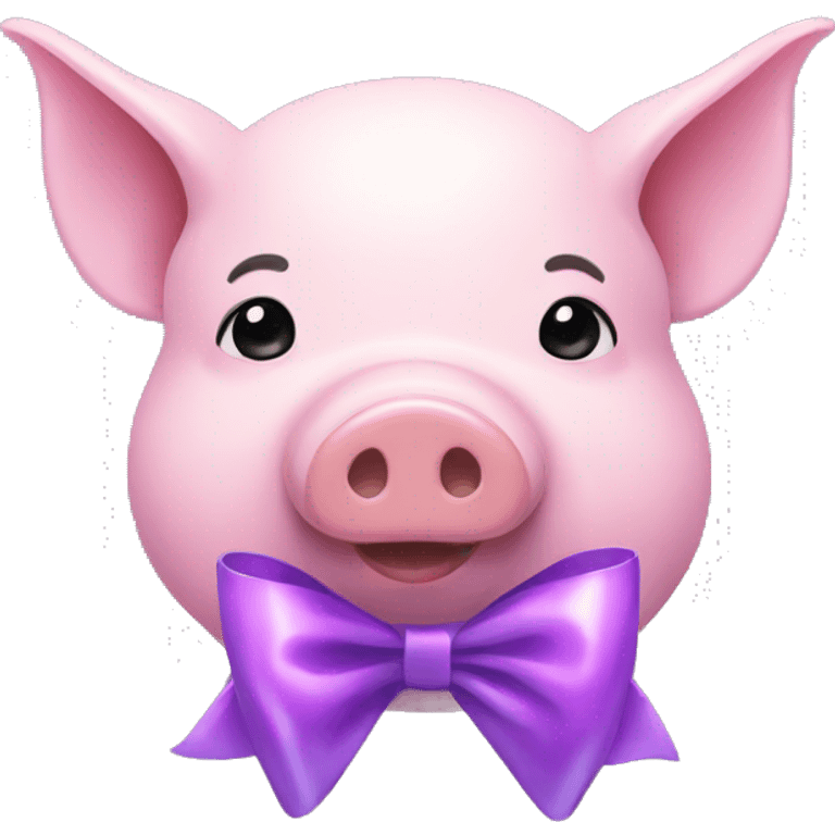 Technoblade pig with light purple bow emoji