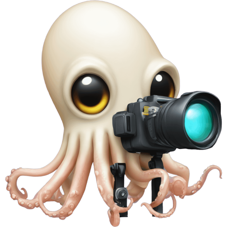 Squid holding a flashing camera  emoji