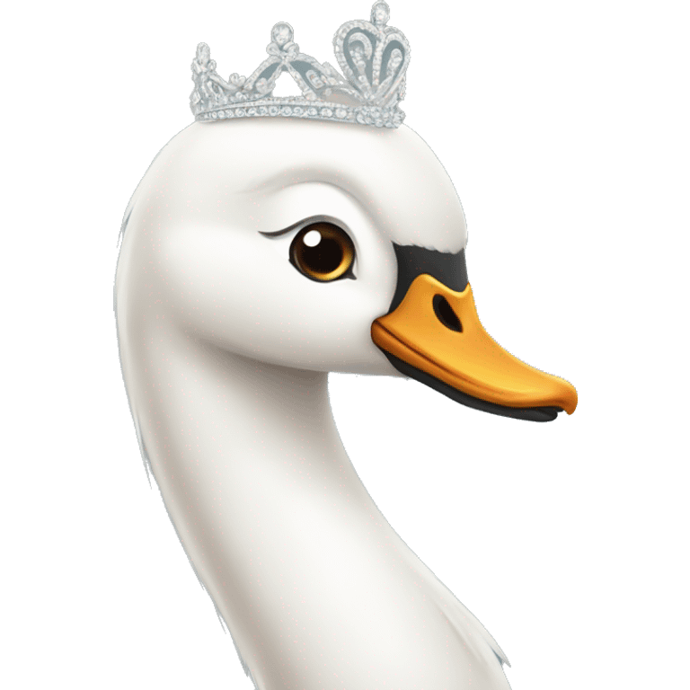 Cute swan wearing a tiara  emoji