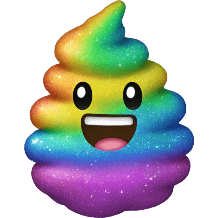 sparkly rainbow poop  emoji