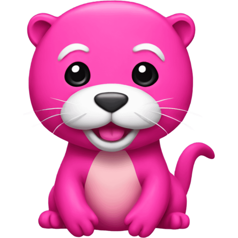 Hot pink otter working out emoji