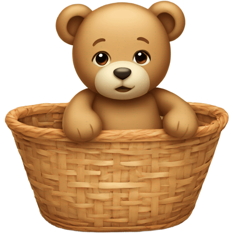 Teddy bear in picnic basket  emoji