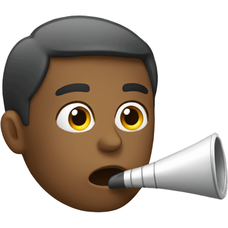 Guy blowing a whistle emoji