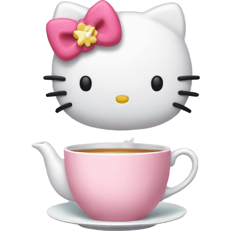 hello kitty drinking tea emoji