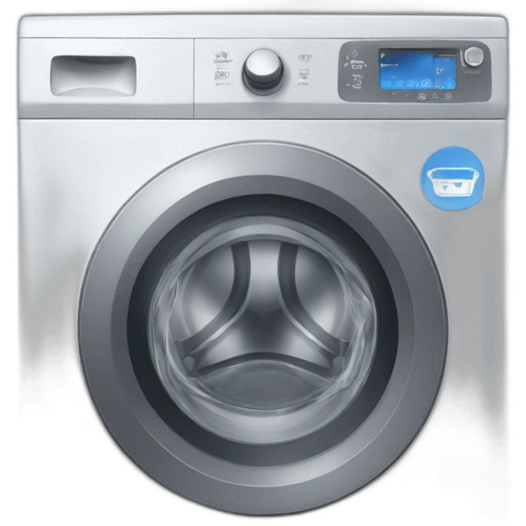 Washing machine with face emoji