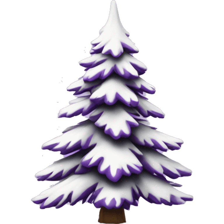  actual white fir christmas tree isolated with purple ornaments  emoji