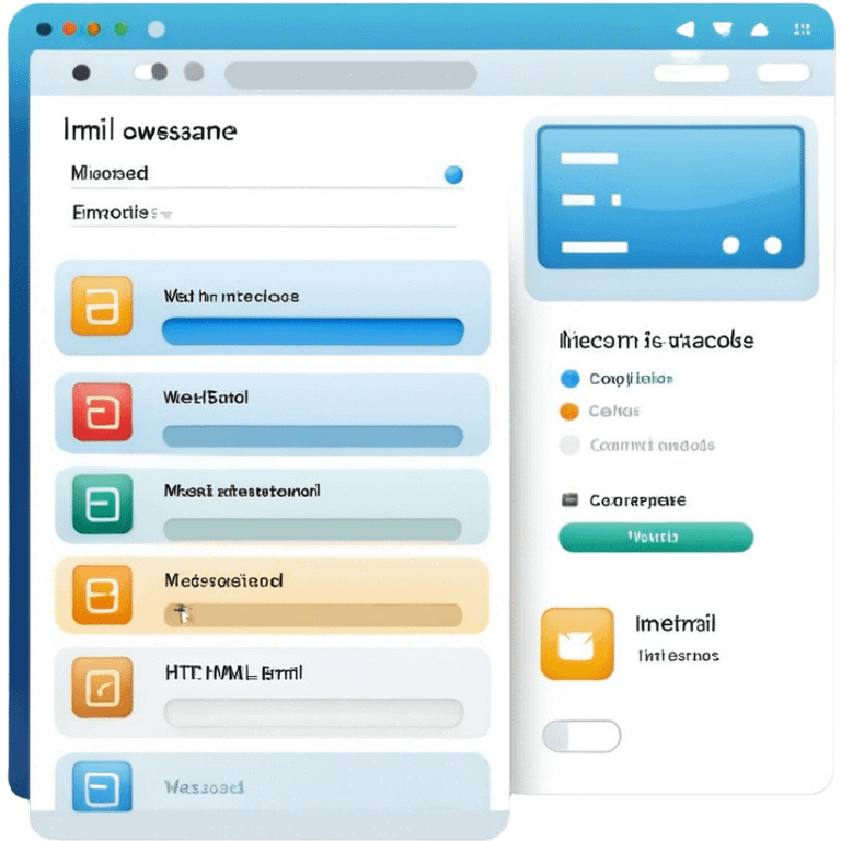 Create a professional emoji for UX/UI design. Show a program interface with two windows: one displaying HTML code, and the other showing the completed web interface. Use modern, professional colors. Do not include any emojis or smiley faces. Make the background transparent. emoji