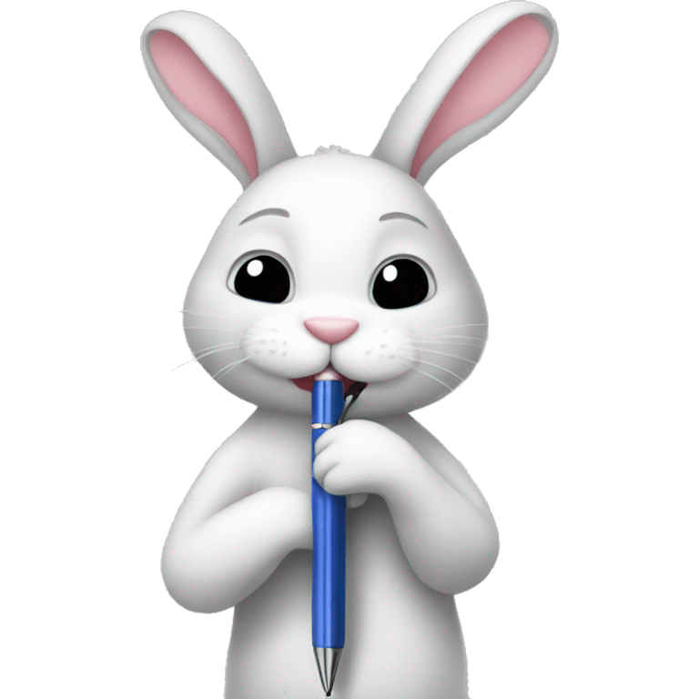 rabbit hug a huge pen emoji