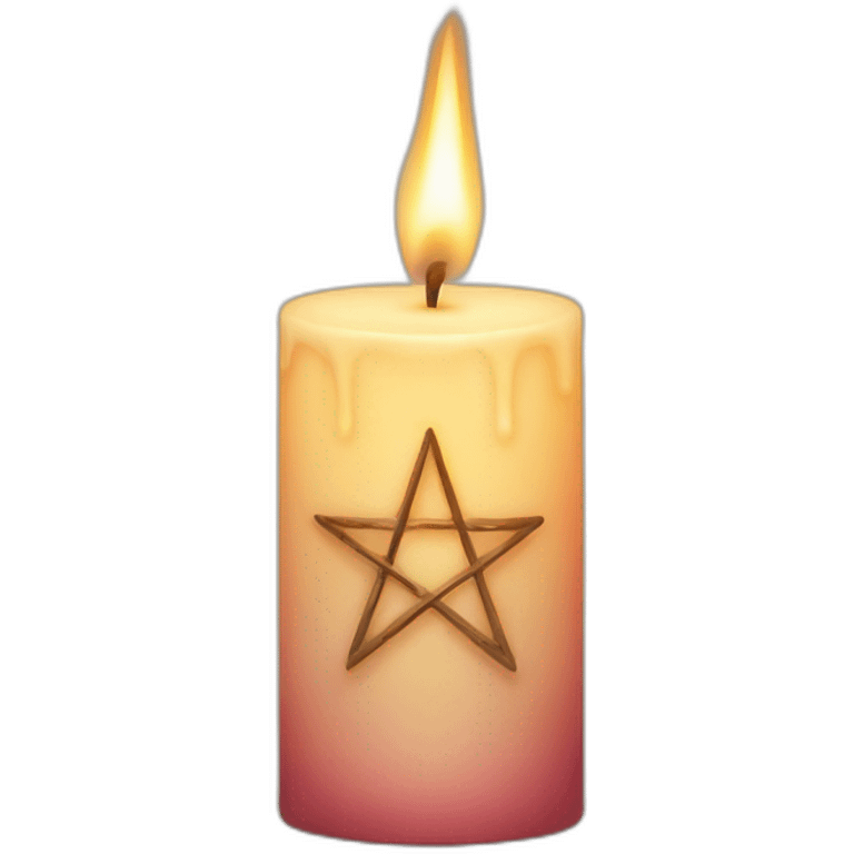 Candle with a pentagram emoji